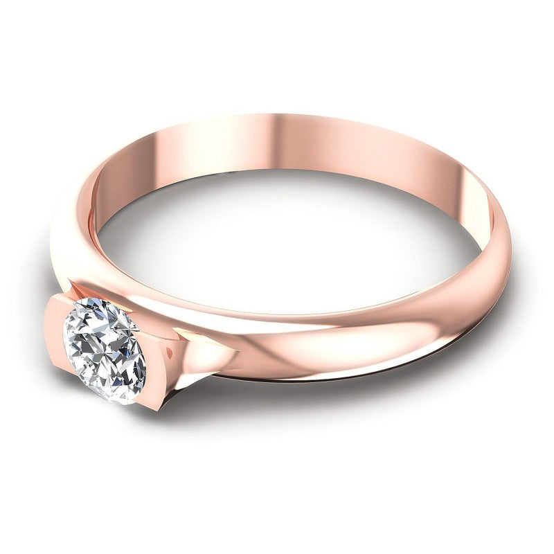 Round Diamonds 0.35CT Solitaire Ring in 18KT Rose Gold