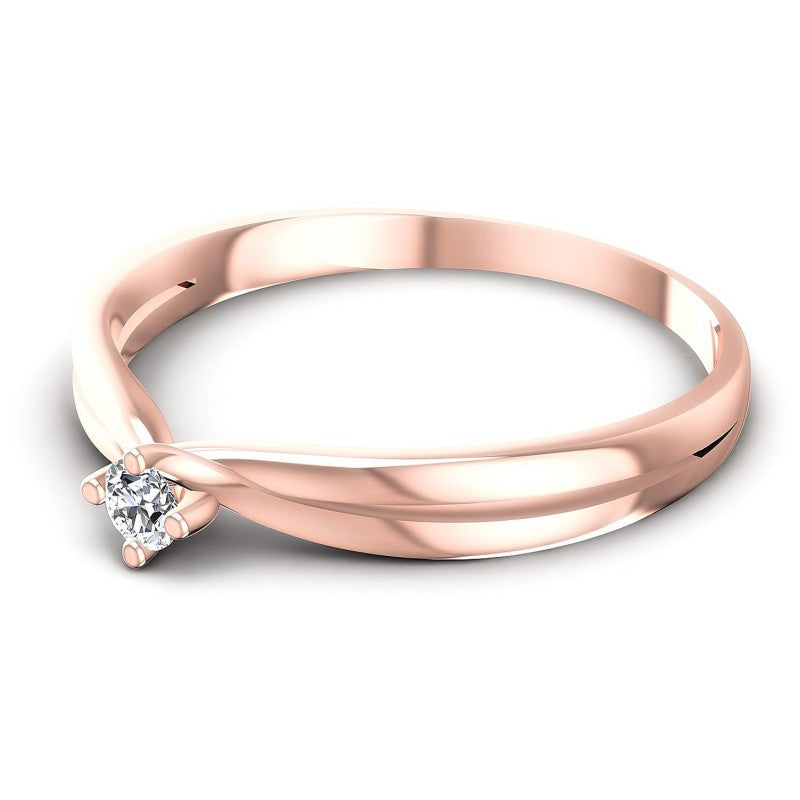 Round Diamonds 0.10CT Solitaire Ring in 18KT Rose Gold