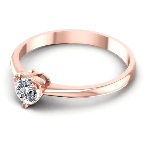 Round Diamonds 0.35CT Solitaire Ring in 18KT Rose Gold
