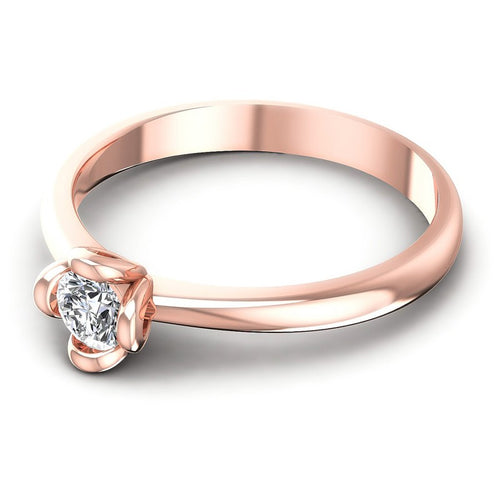 Round Diamonds 0.25CT Solitaire Ring in 18KT Rose Gold