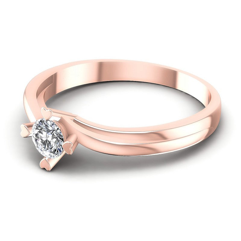 Round Diamonds 0.35CT Solitaire Ring in 18KT Rose Gold