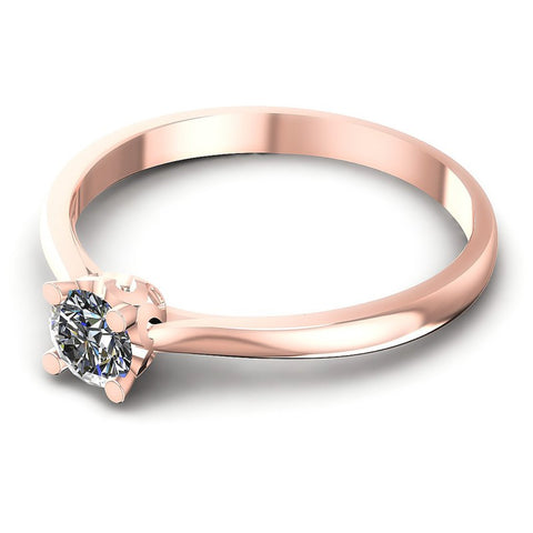 Round Cut Diamonds Solitaire Ring in 18KT Rose Gold