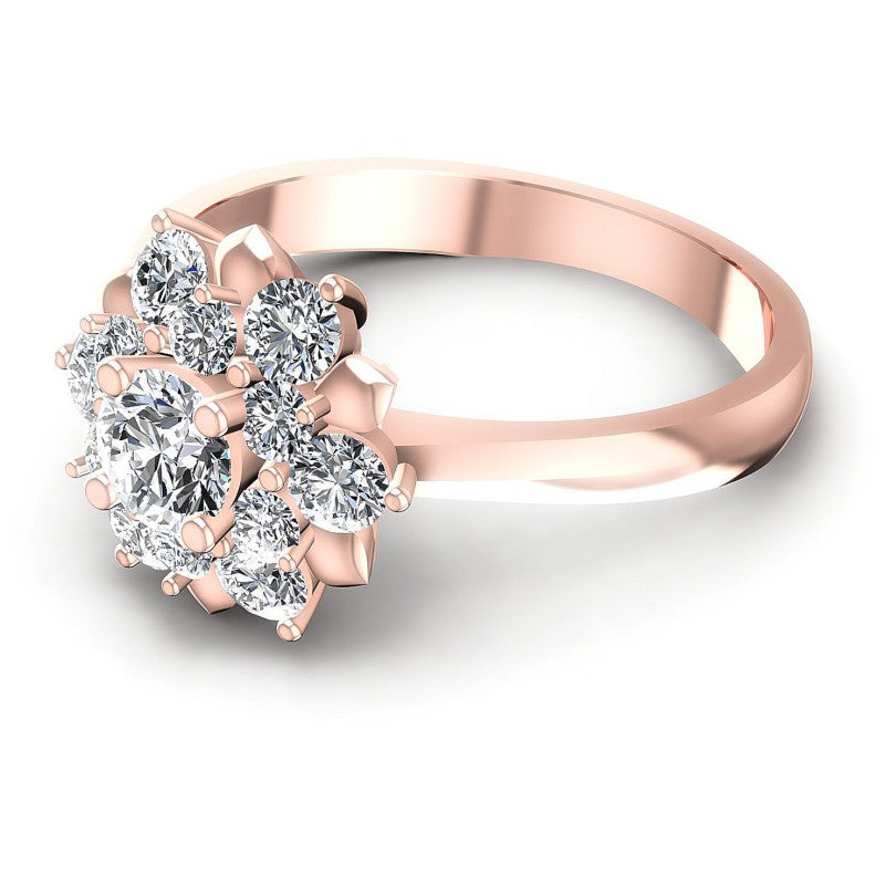 Round Cut Diamonds Halo Ring in 18KT Rose Gold
