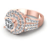 Round Cut Diamonds Halo Ring in 18KT Rose Gold