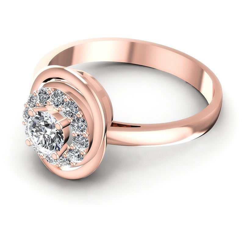 Round Cut Diamonds Halo Ring in 18KT Rose Gold
