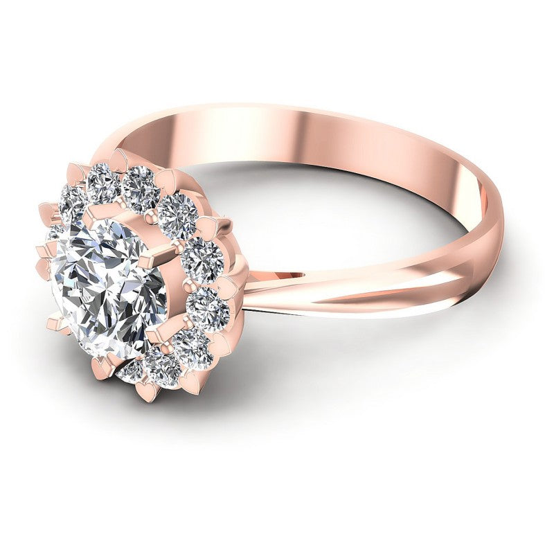 Round Cut Diamonds Halo Ring in 18KT Rose Gold