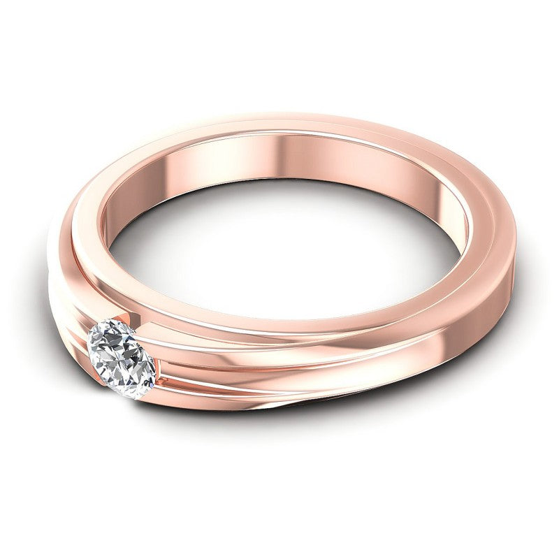 Round Cut Diamonds Solitaire Ring in 18KT Rose Gold