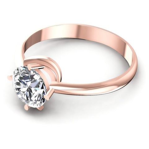 Round Cut Diamonds Solitaire Ring in 18KT Rose Gold