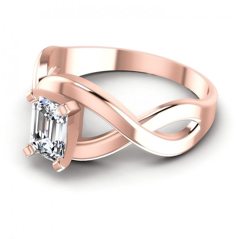 Round Cut Diamonds Solitaire Ring in 18KT Rose Gold