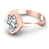 Oval Cut Diamonds Solitaire Ring in 18KT Rose Gold