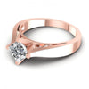 Round Cut Diamonds Solitaire Ring in 18KT Rose Gold