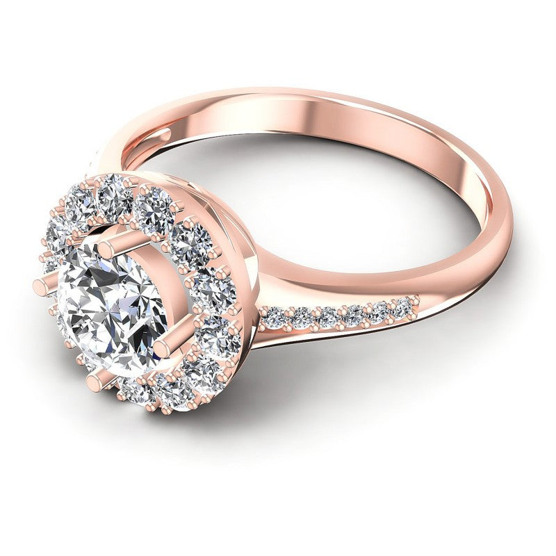 Round Diamonds 1.00CT Halo Ring in 18KT Rose Gold