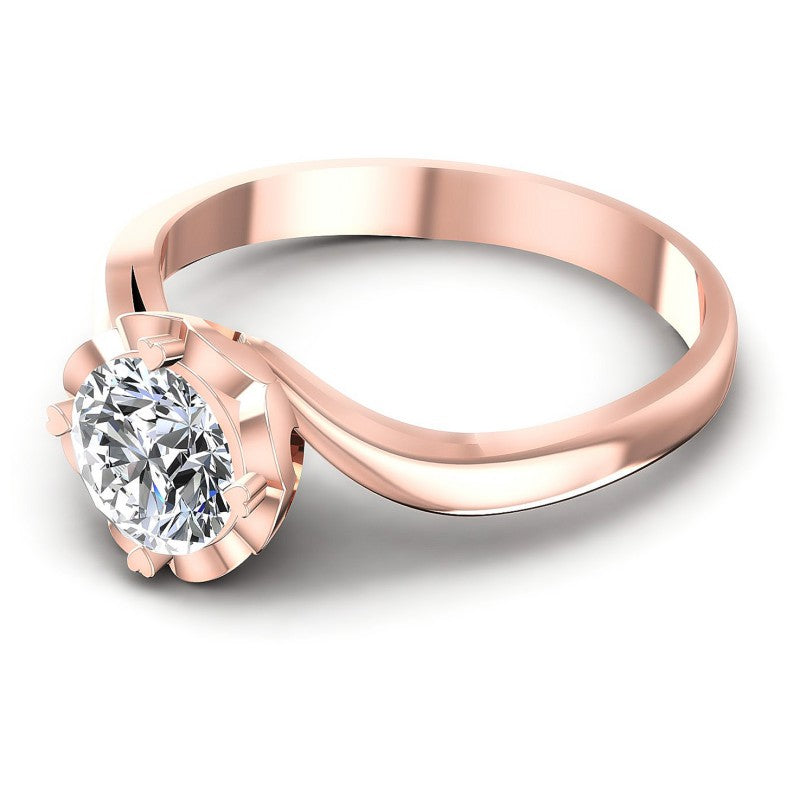 Round Diamonds 0.35CT Solitaire Ring in 18KT Rose Gold