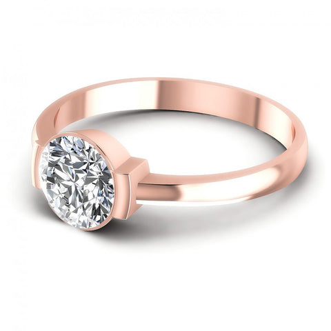 Princess Cut Diamonds Solitaire Ring in 18KT Rose Gold