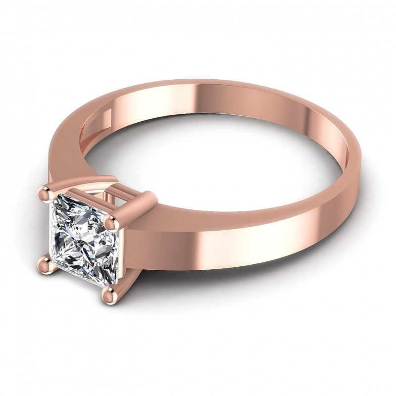 Round Cut Diamonds Solitaire Ring in 18KT Rose Gold