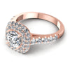 Round Diamonds 1.20CT Halo Ring in 18KT Rose Gold