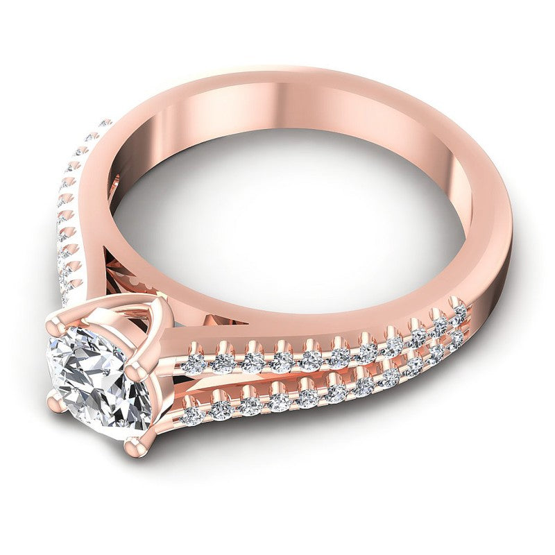 Round Cut Diamonds Engagement Ring in 18KT Rose Gold