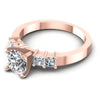Round And Princess Cut Diamonds Engagement Ring in 18KT Rose Gold