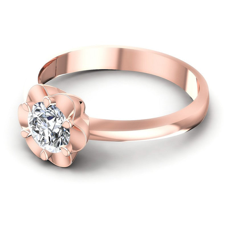 Round Diamonds 0.35CT Solitaire Ring in 18KT Rose Gold
