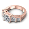 Princess Cut Diamonds Antique Ring in 18KT Rose Gold