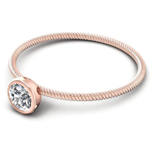 Round Cut Diamonds Solitaire Ring in 18KT Rose Gold