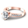 Round Cut Diamonds Engagement Ring in 18KT Rose Gold