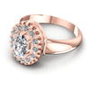 Round and Oval Diamonds 0.65CT Halo Ring in 18KT Rose Gold
