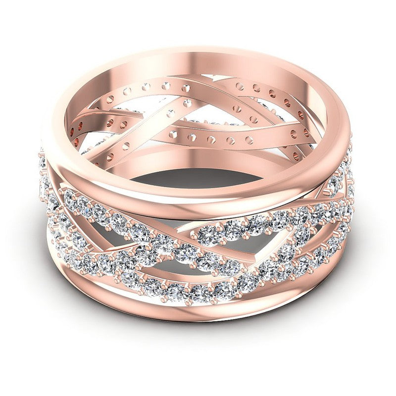 Round Cut Diamonds Eternity Ring in 18KT Rose Gold