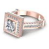 Round and Emerald Diamonds 1.55CT Halo Ring in 18KT Rose Gold