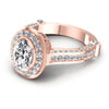 Round and Oval Diamonds 1.35CT Halo Ring in 18KT Rose Gold