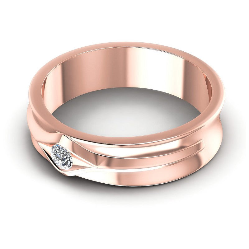Round Cut Diamonds Mens Ring in 18KT Rose Gold