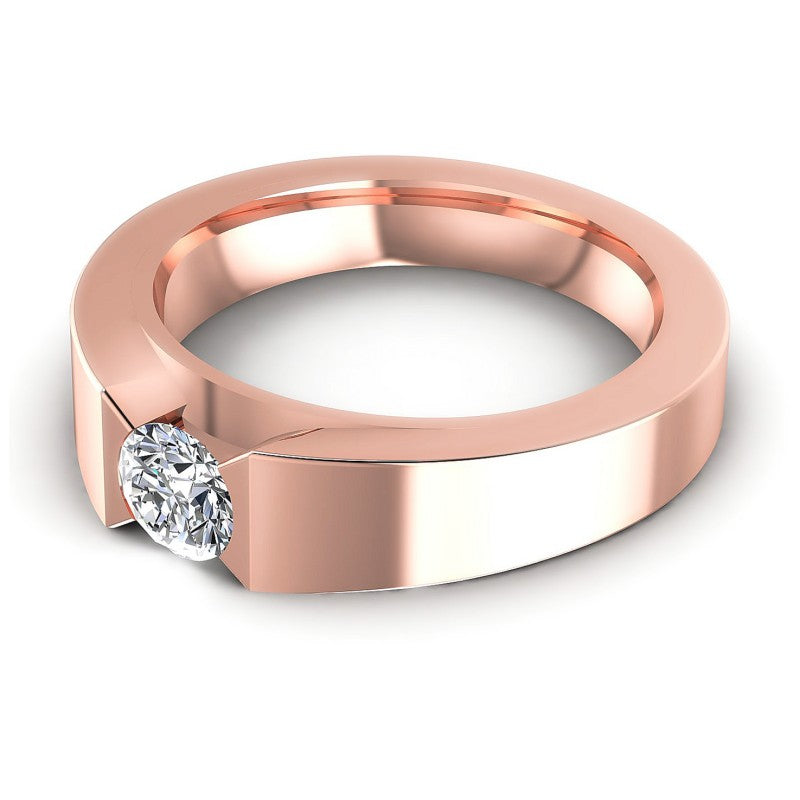 Round Cut Diamonds Mens Ring in 18KT Rose Gold