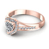 Round and Heart Diamonds 0.60CT Halo Ring in 18KT Rose Gold