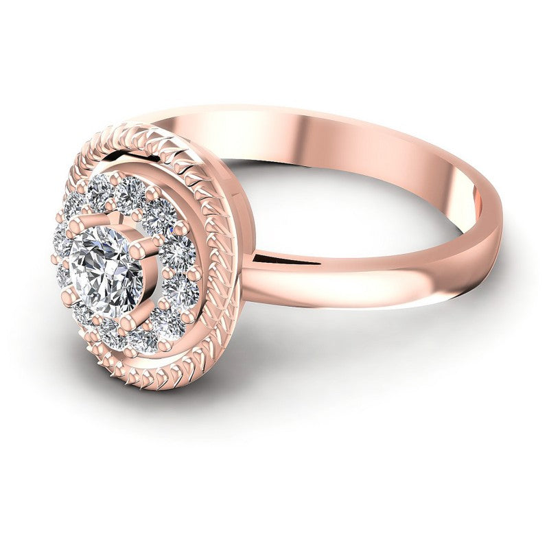 Round Diamonds 0.50CT Halo Ring in 18KT Rose Gold