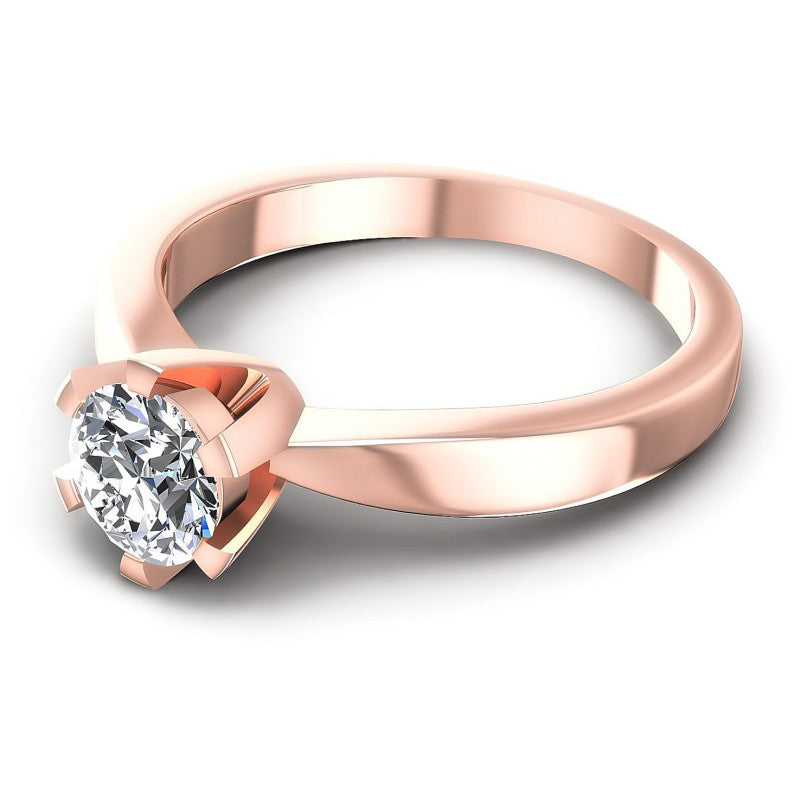 Round Diamonds 0.35CT Solitaire Ring in 18KT Rose Gold