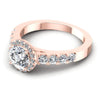 Round Diamonds 0.50CT Halo Ring in 18KT Rose Gold