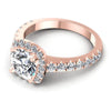 Round Diamonds 1.25CT Halo Ring in 18KT Rose Gold