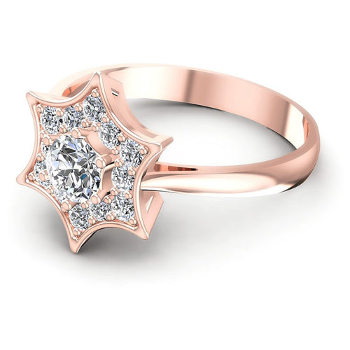 Round Diamonds 0.70CT Halo Ring in 18KT Rose Gold