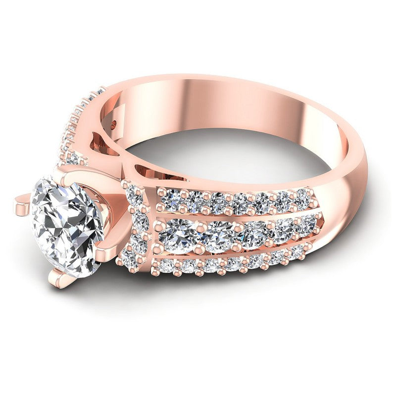 Round Diamonds 1.20CT Engagement Ring in 18KT Rose Gold