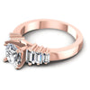 Baguette and Round Diamonds 1.05CT Engagement Ring in 18KT Rose Gold