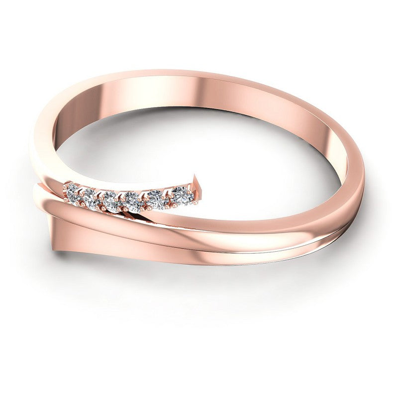 Round Diamonds 0.10CT Diamonds Wedding Band in 18KT Rose Gold