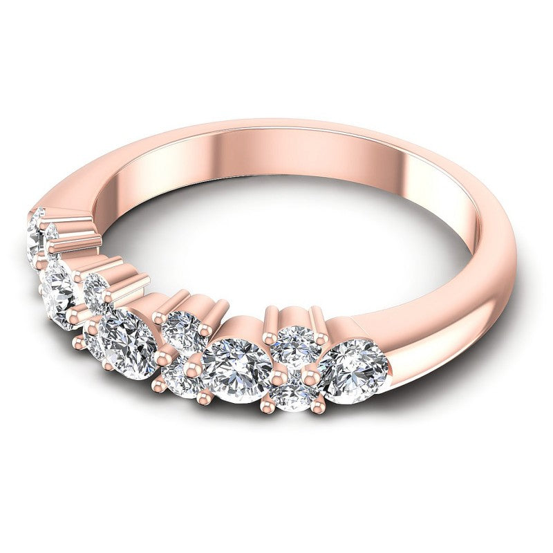 Round Diamonds 0.95CT Diamonds Wedding Band in 18KT Rose Gold