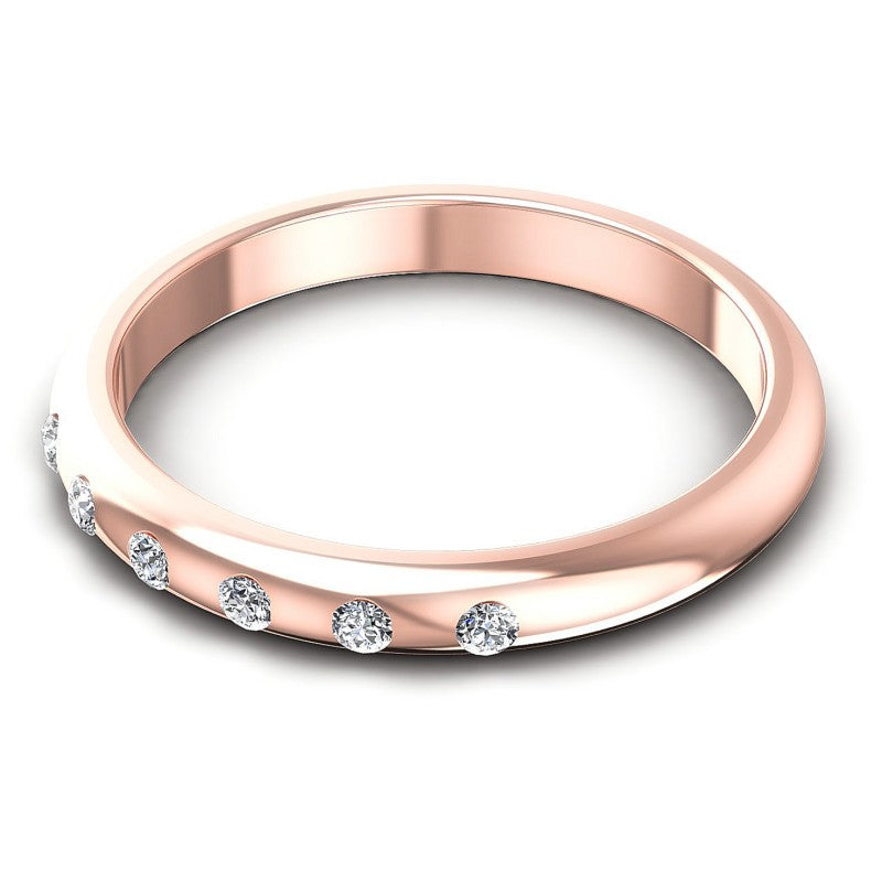 Round Diamonds 0.10CT Diamonds Wedding Band in 18KT Rose Gold
