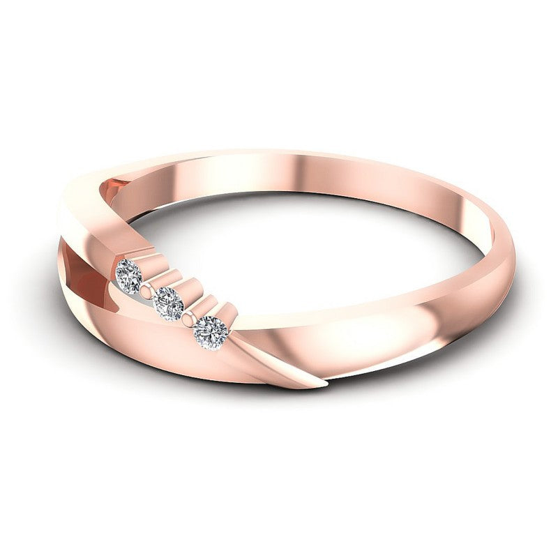 Round Diamonds 0.05CT Diamonds Wedding Band in 18KT Rose Gold