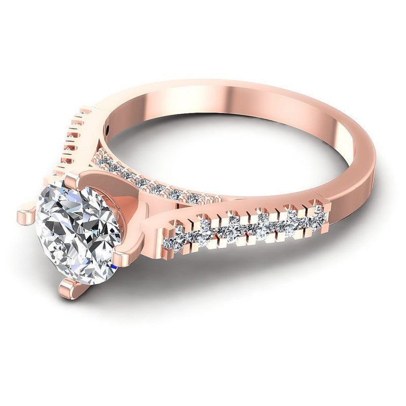 Round Diamonds 0.75CT Engagement Ring in 18KT Rose Gold