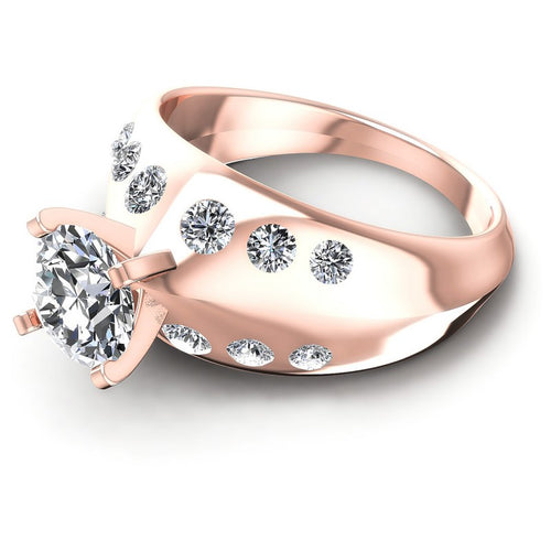 Round Diamonds 0.95CT Engagement Ring in 18KT Rose Gold