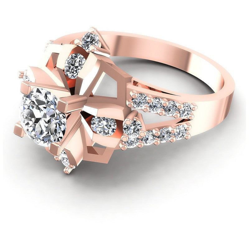 Round Diamonds 1.00CT Engagement Ring in 18KT Rose Gold