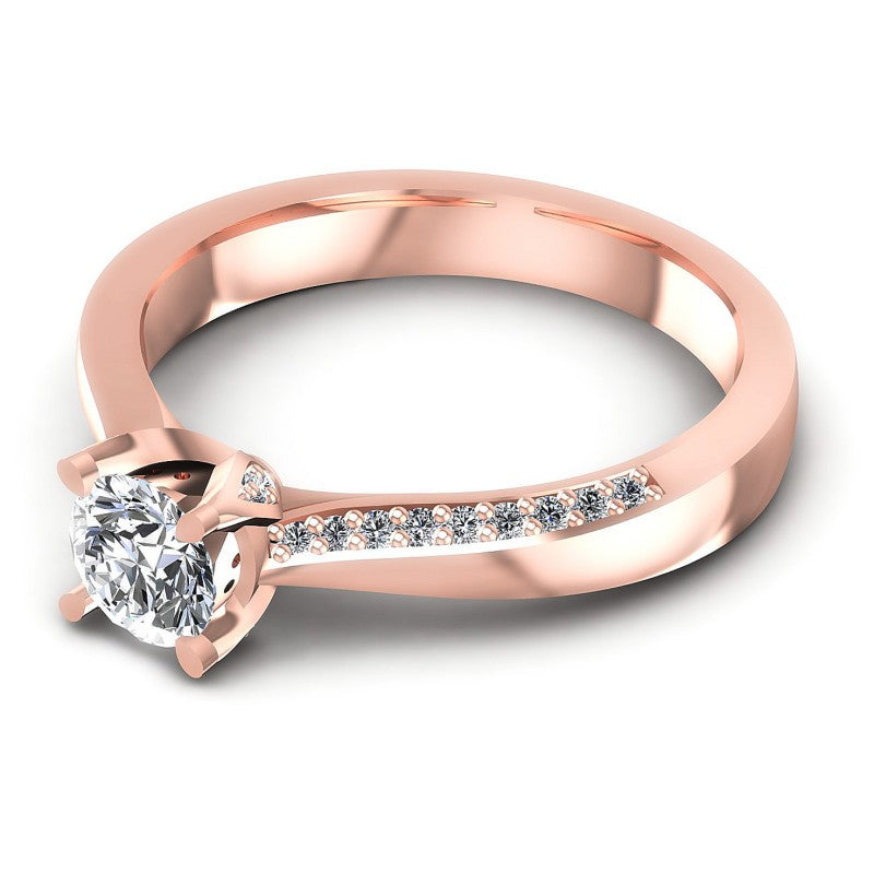 Round Diamonds 0.55CT Engagement Ring in 18KT Rose Gold