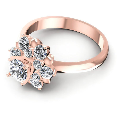 Round Diamonds 1.15CT Engagement Ring in 18KT Rose Gold