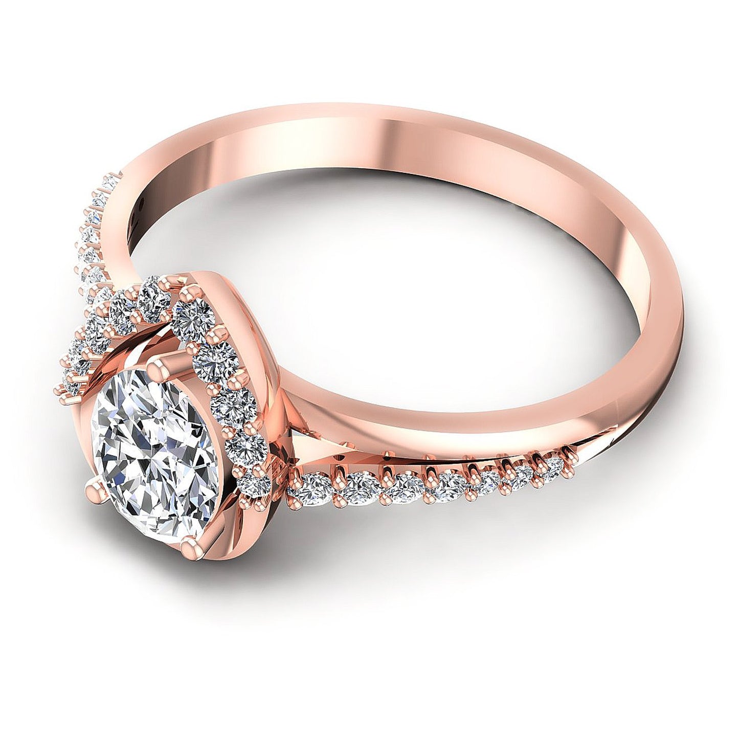 0.55CT Oval And Round  Cut Diamonds Engagement Rings